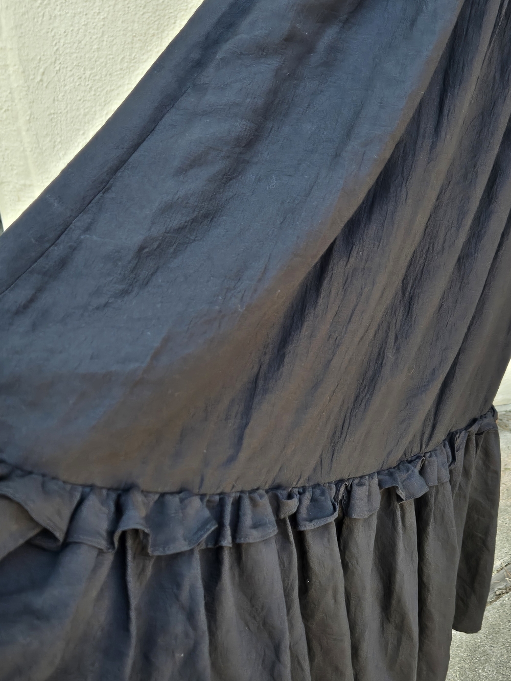 Smocked Black Ruffled Strap Maxi Dress - Picture 3 of 5